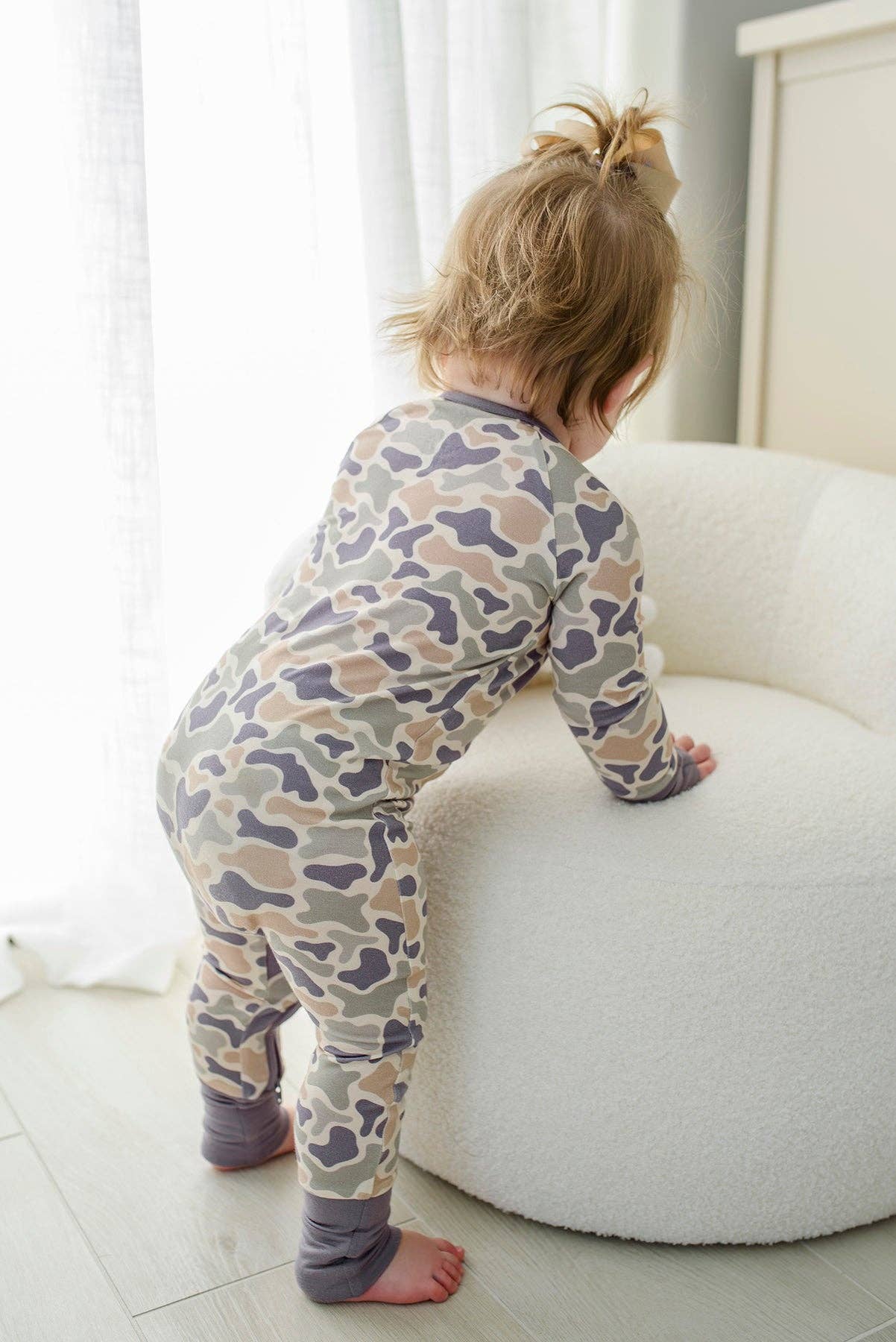 Convertible Bamboo Zip Romper | Camo Cutie: 3-6 months