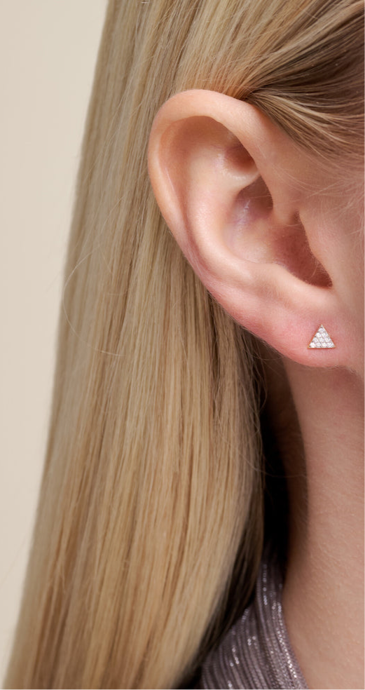 Triangle Stud Earrings in 14k Yellow Gold Plated