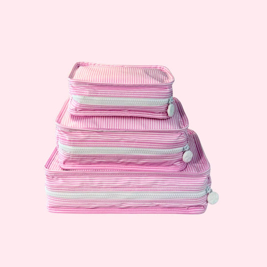 Pink Preppy Stripe ~Glossy~ Stacking Set | Mint