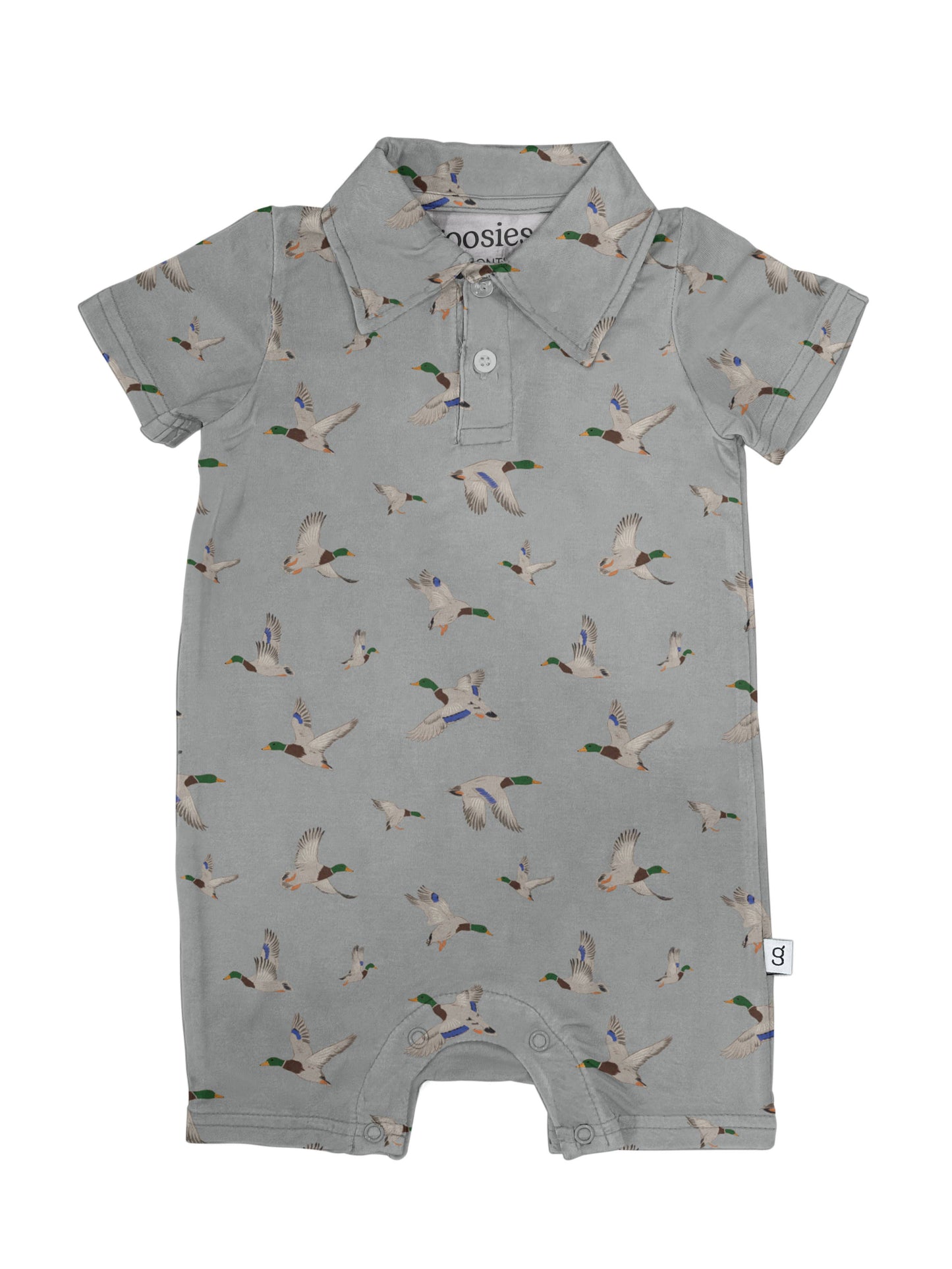 Mallards / Ducks - SS Polo Romper: 12-18M