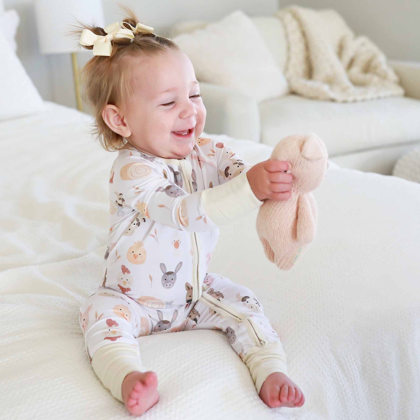 Barnyard Buddies Convertible Zip Romper: 0-3 months