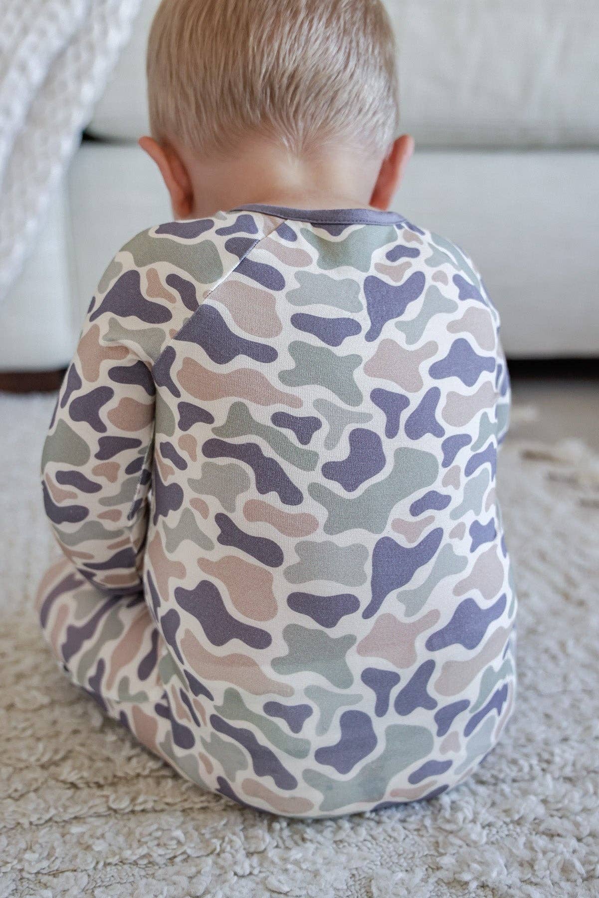Convertible Bamboo Zip Romper | Camo Cutie: 12-18 months