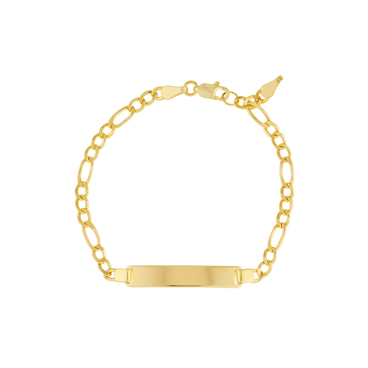 Kid's Initial ID Bracelet on Figaro Chain