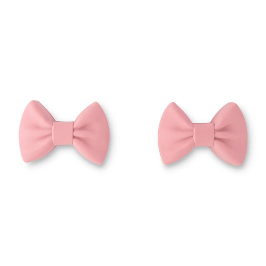 2pk Silicone Bow Pot Holders - Vintage Pink