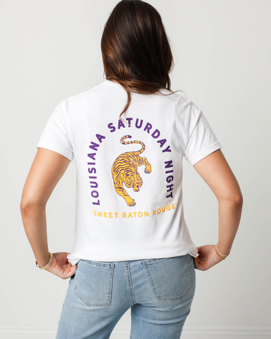 Louisiana Saturday Night Tiger Pocket T-Shirt: Extra Large
