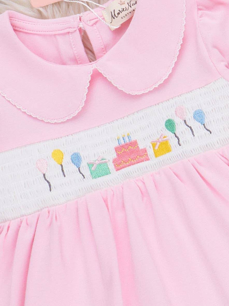 Balloon Bliss Smocked Dress: 2XS(12/18mos)