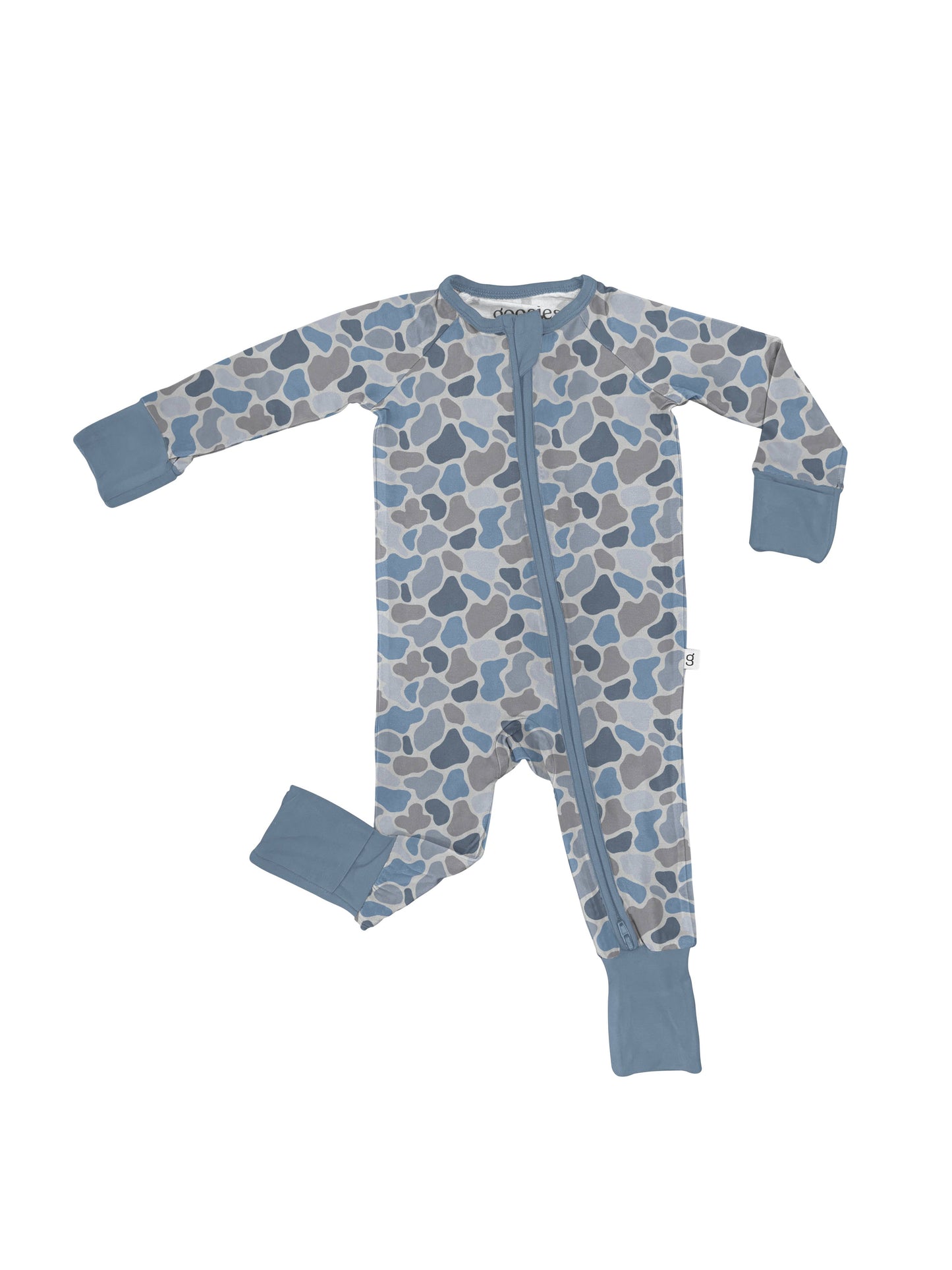Watercolor Camo Zip Pajamas: 0-3 months