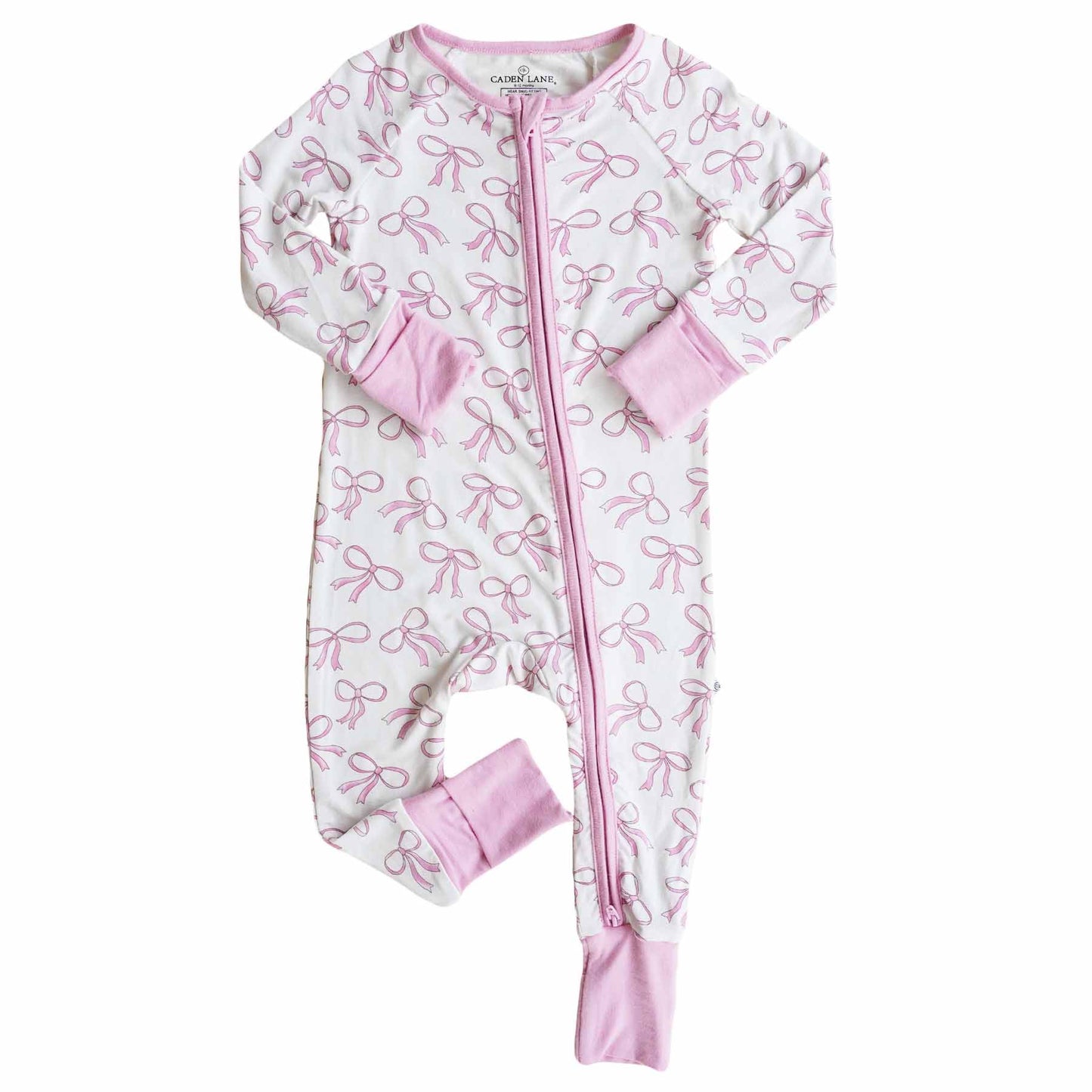 Blushing Bows Convertible Zip Romper: 0-3 months