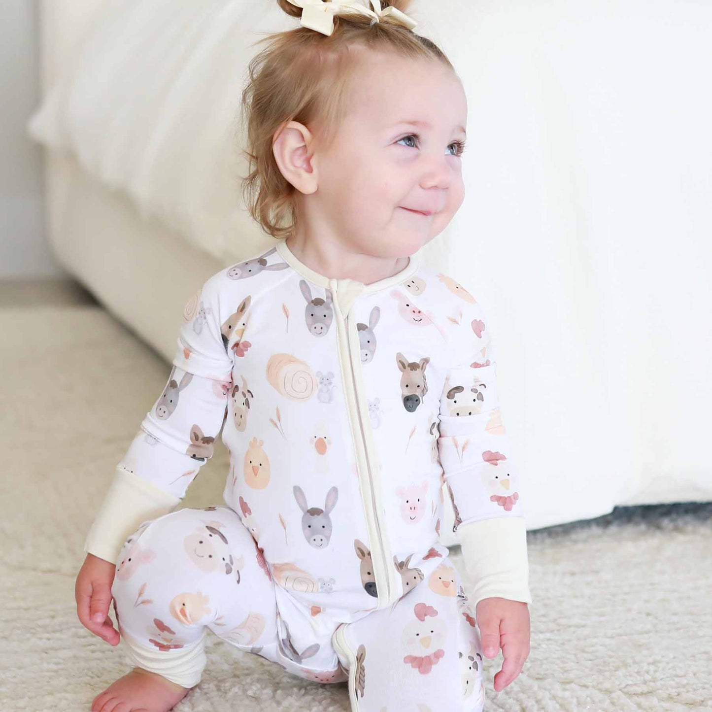 Barnyard Buddies Convertible Zip Romper: 0-3 months