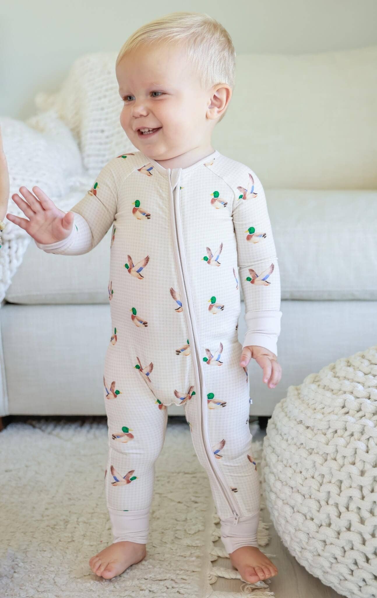 Convertible Bamboo Zip Romper | Little Mallard: 3-6 months