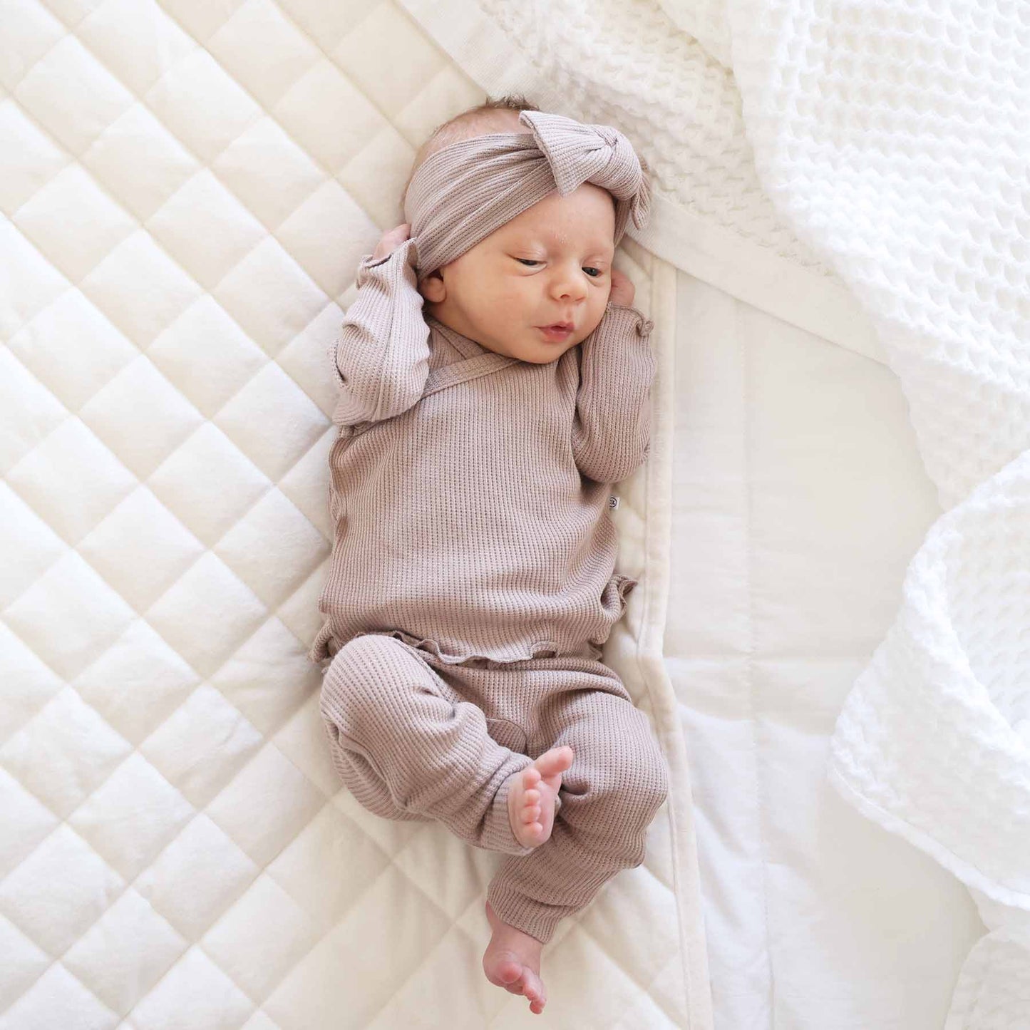 2pc Waffle Crossover Top & Bottom | Mocha: NB