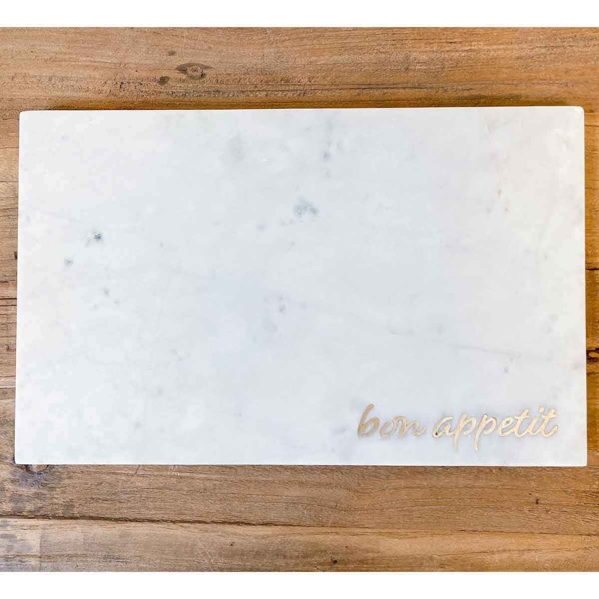 Bon Appetit Marble Serving Board   White/Gold   10x16x0.5