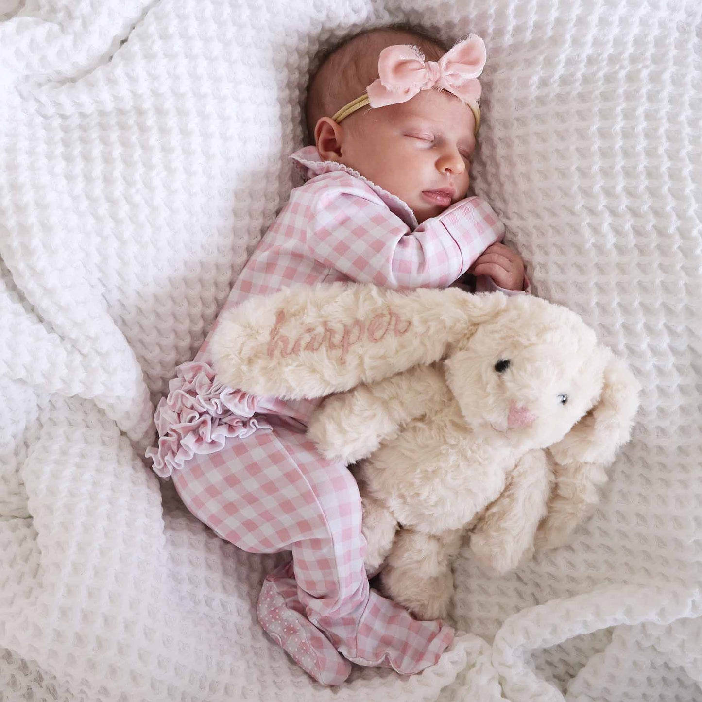 Peter Pan Collar Ruffle Zipper Footie | Rosy Gingham: Rosy Gingham / Non-Personalized / 0-3 months