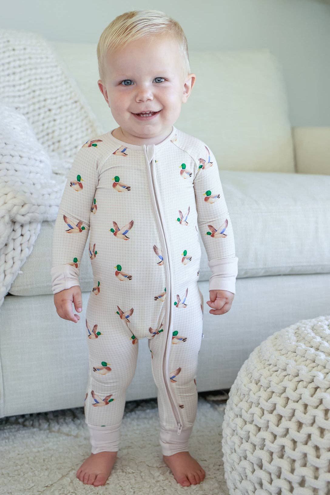Convertible Bamboo Zip Romper | Little Mallard: 3-6 months