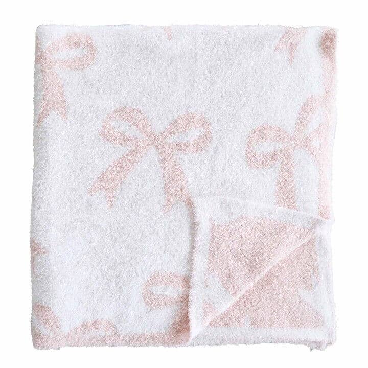 CuddleLane™ Luxe Blankets | Bows: Baby Blanket (40" x 30") / Dark Pink Bows