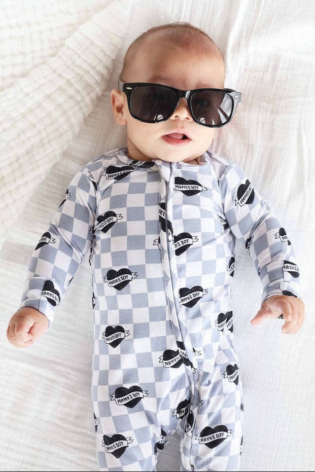 Mama's Boy Zipper Footie: Newborn