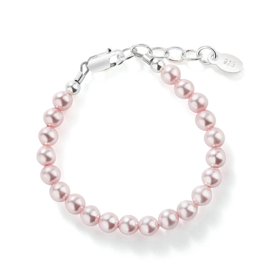 Sterling Silver Pink Pearl Baby Girl & Children's Bracelet: Small 0-12m