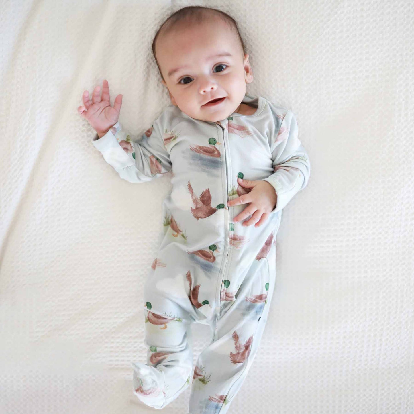 Little Duckling Zipper Footie: Newborn