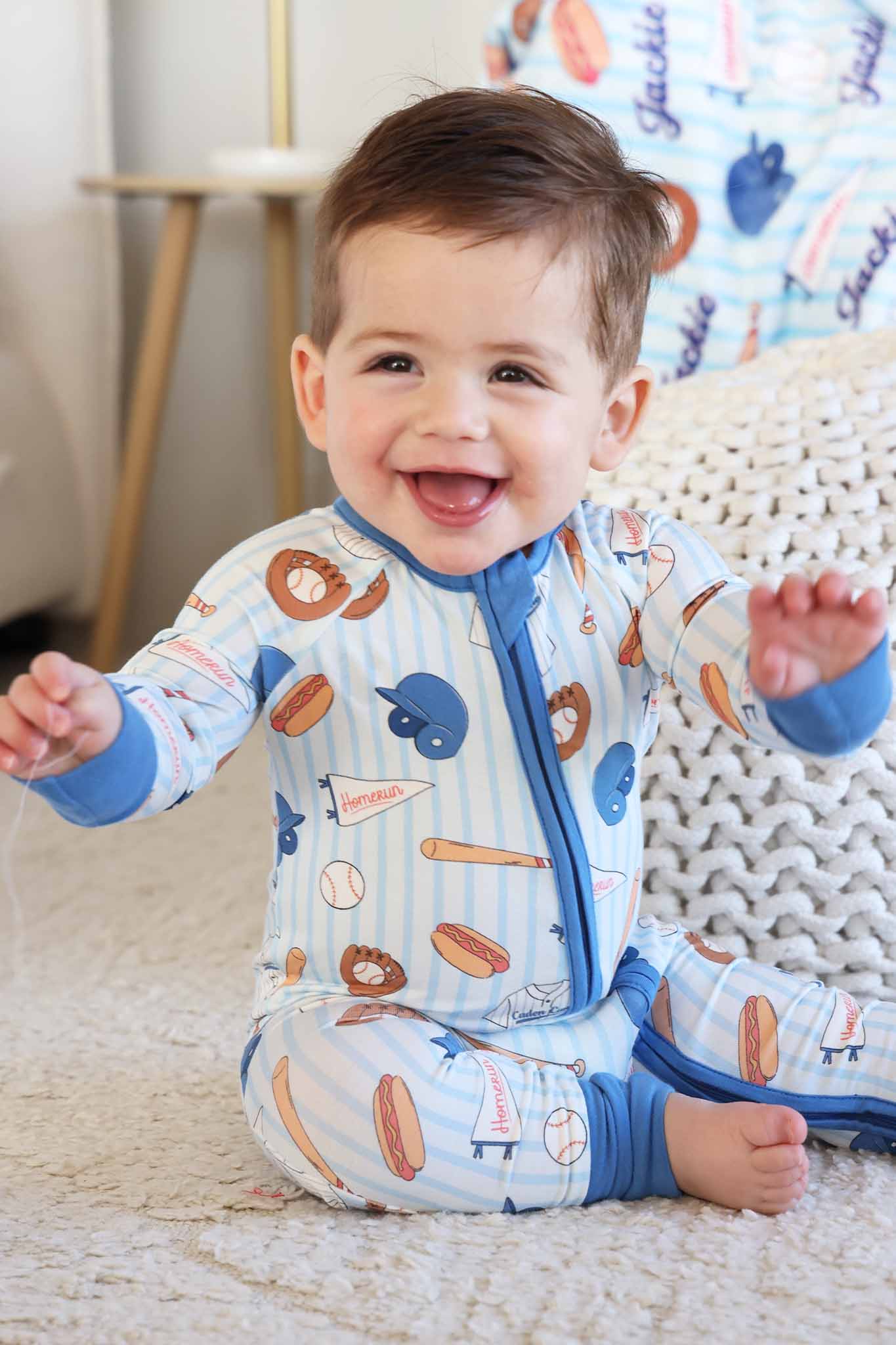 Ballpark Bros Convertible Zip Romper: 3-6 months