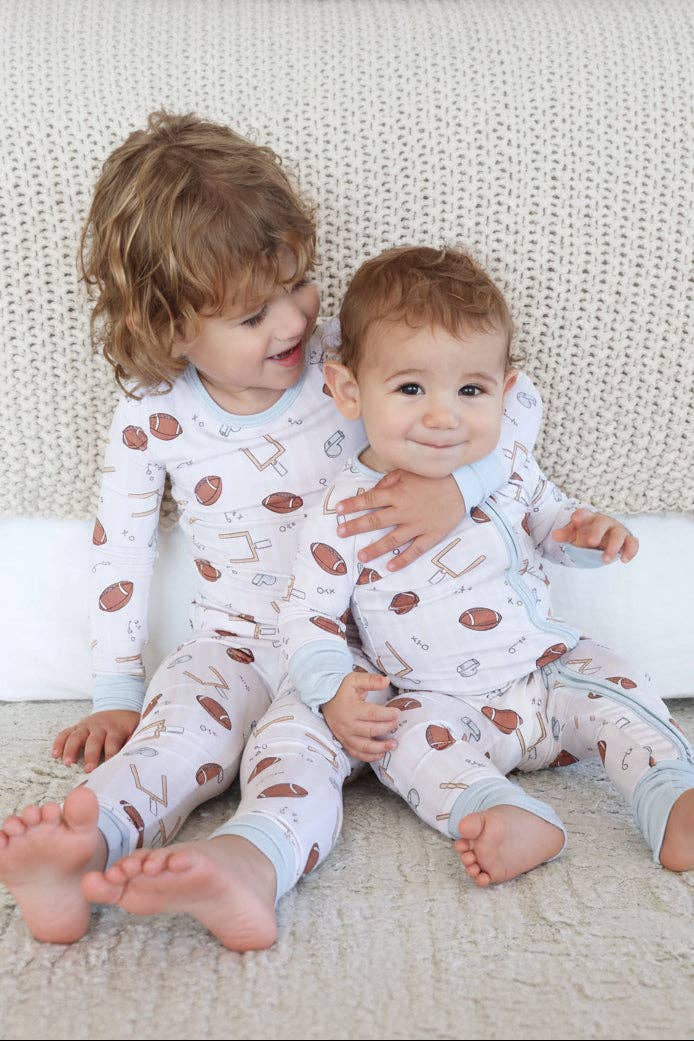 Tiny Touchdowns Convertible Zip Romper | Neutral: 0-3 months