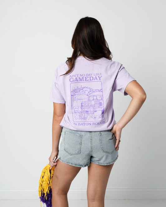 Ain't No Day Like Gameday Pocket T-Shirt : Orchid / S