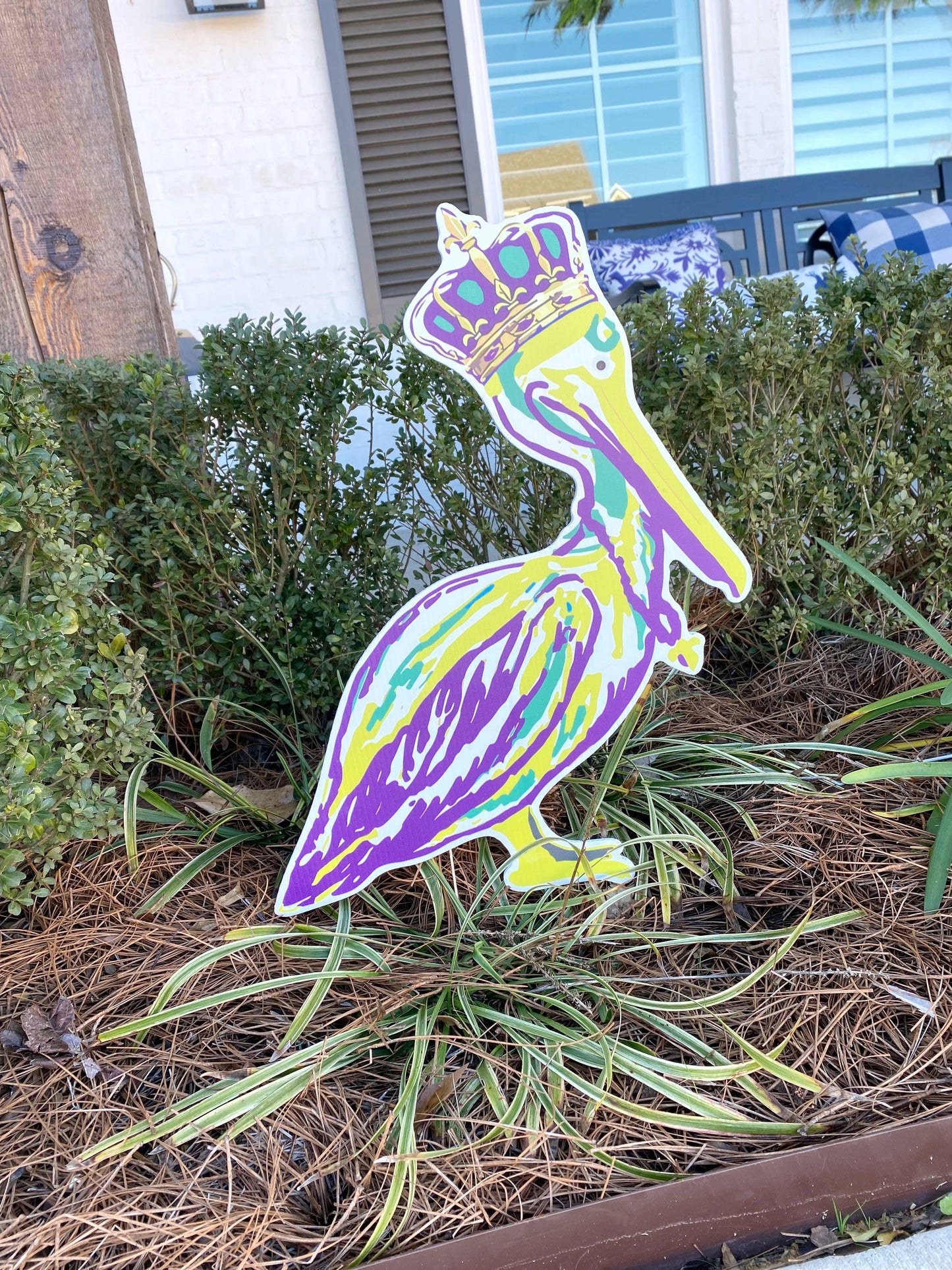 Mardi King Pelican: Yard Sign
