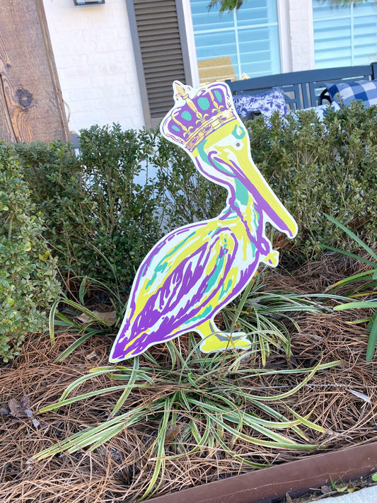 Mardi King Pelican: Yard Sign