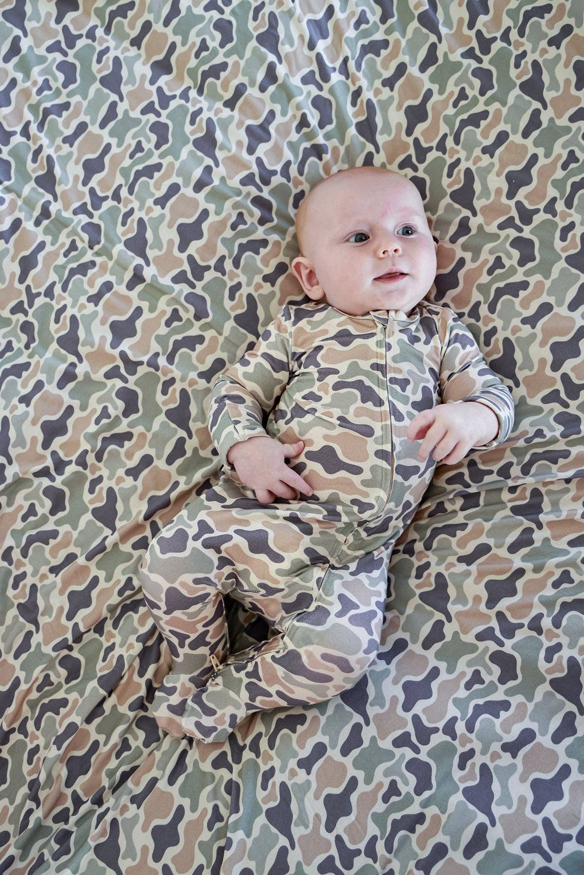 Bamboo Zipper Footie | Camo Cutie: Newborn