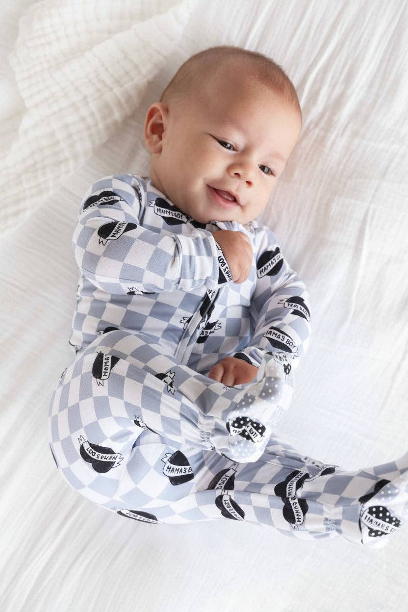 Mama's Boy Zipper Footie: Newborn