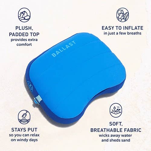 Ballast Beach Pillow: Ocean Blue