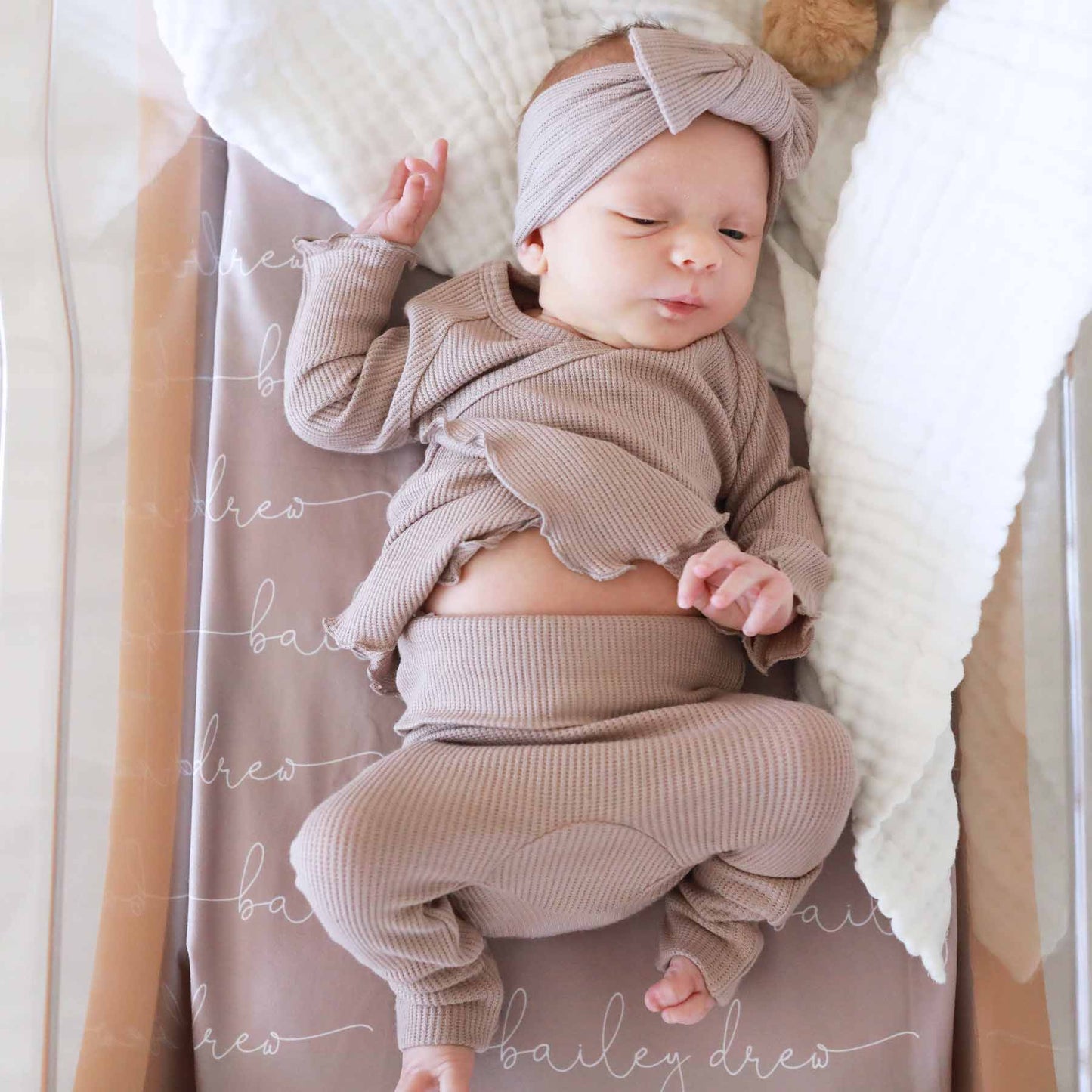 2pc Waffle Crossover Top & Bottom | Mocha: NB