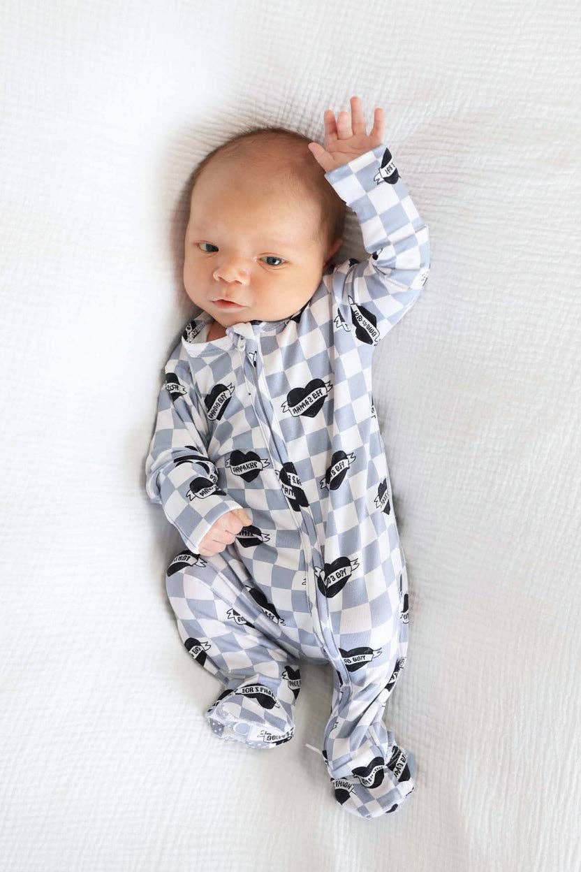 Mama's Boy Zipper Footie: Newborn