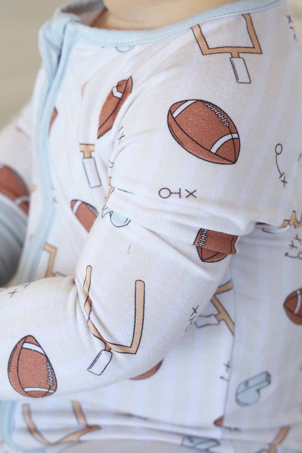 Tiny Touchdowns Convertible Zip Romper | Neutral: 0-3 months