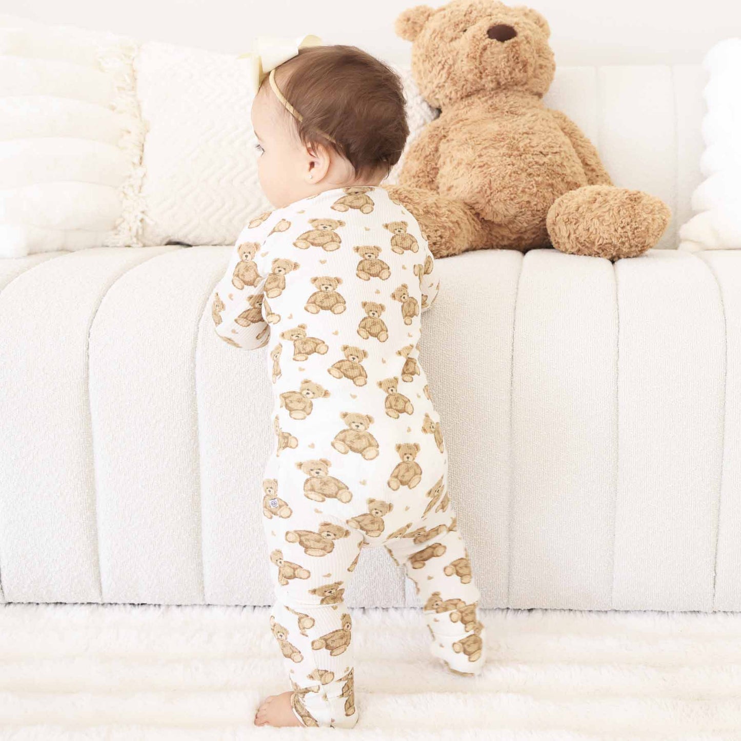 Beary Sweet Bamboo Waffle Convertible Zip Romper: 3-6 months