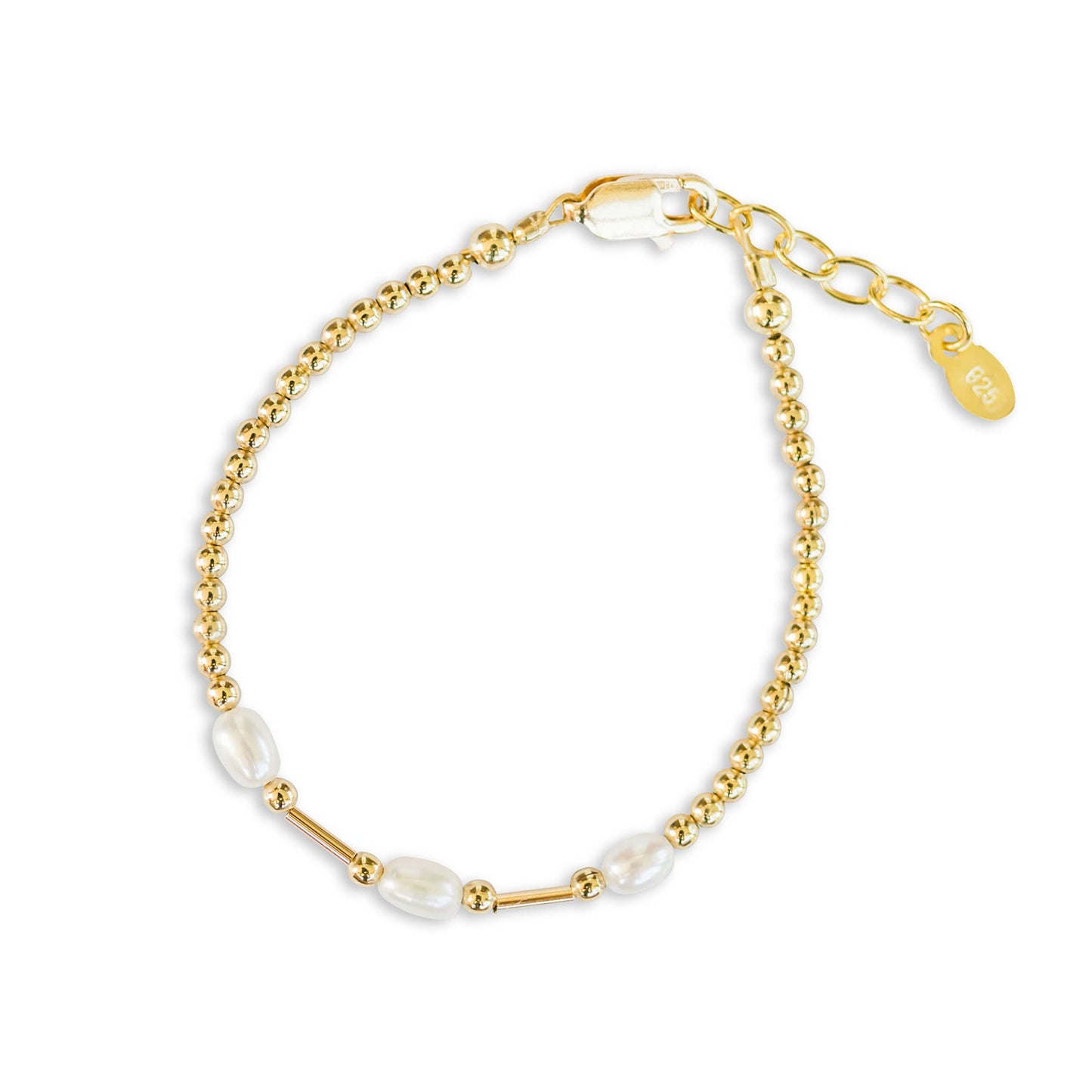 Little Girls14K Gold-Plated Pearl Baby Bracelet for Kids: Small 0-12m