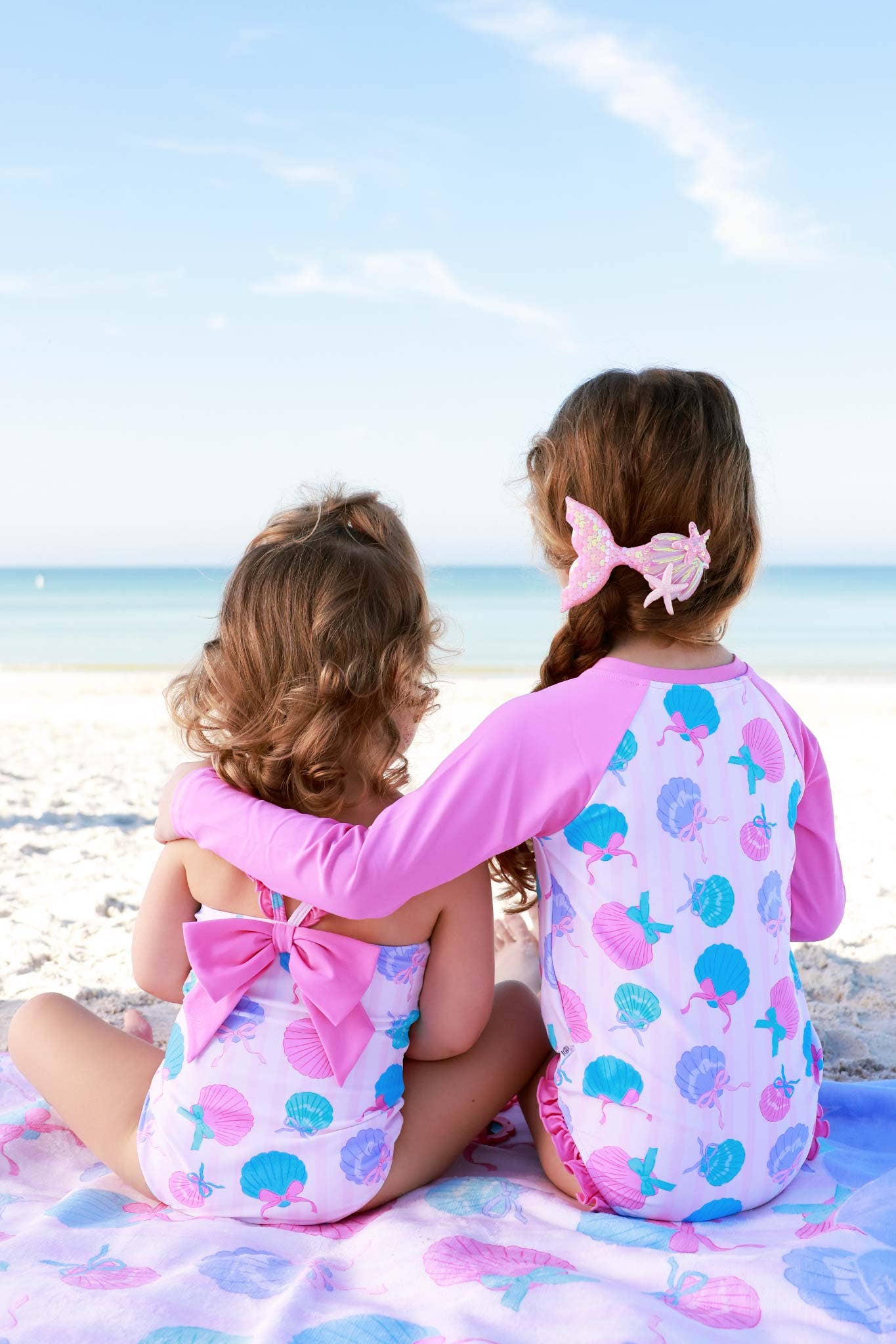 Long Sleeve Rash Guard with Front Zipper | Seaside Sweetie: 3T