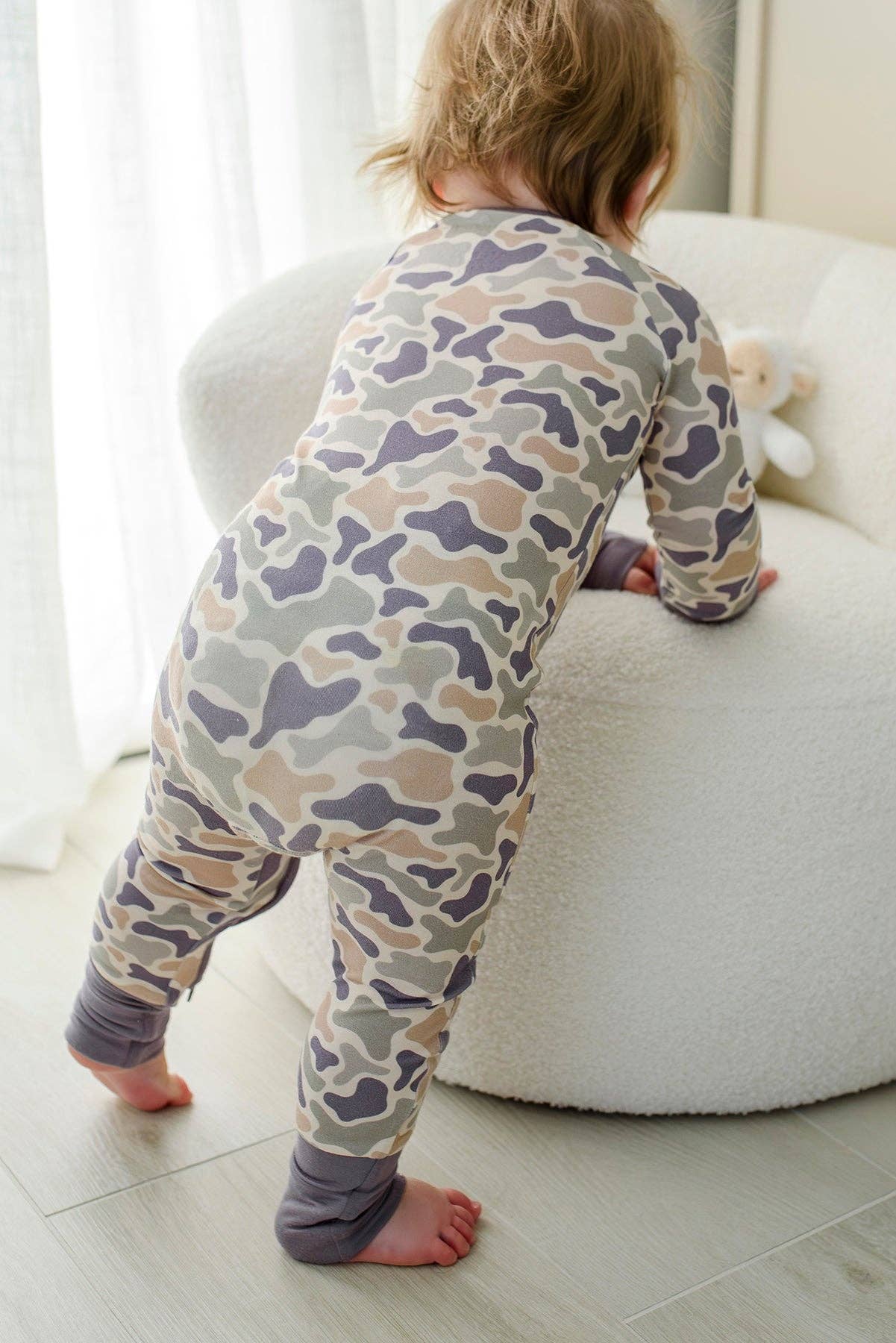 Convertible Bamboo Zip Romper | Camo Cutie: 12-18 months