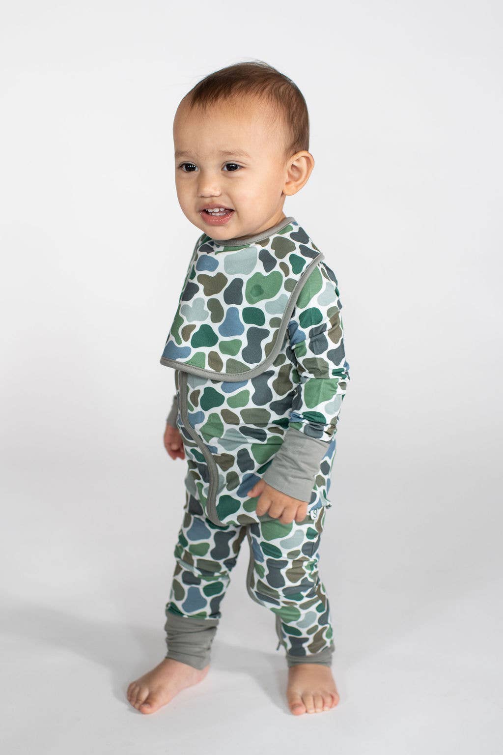 Pebble Camo - Zip Convertible PJs: 12-18M