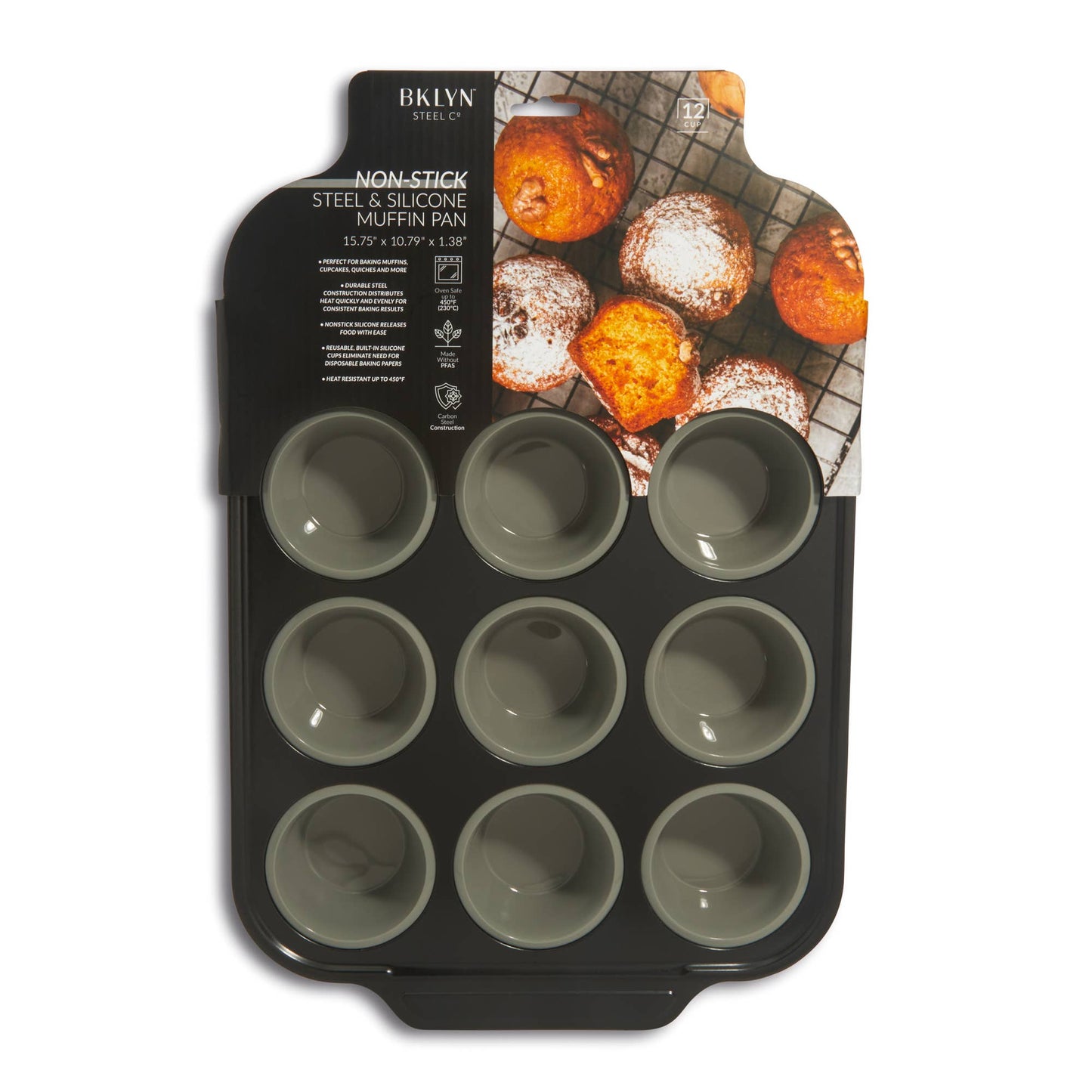 Muffin Pan w/ Liners - 12 Cup - Smoke