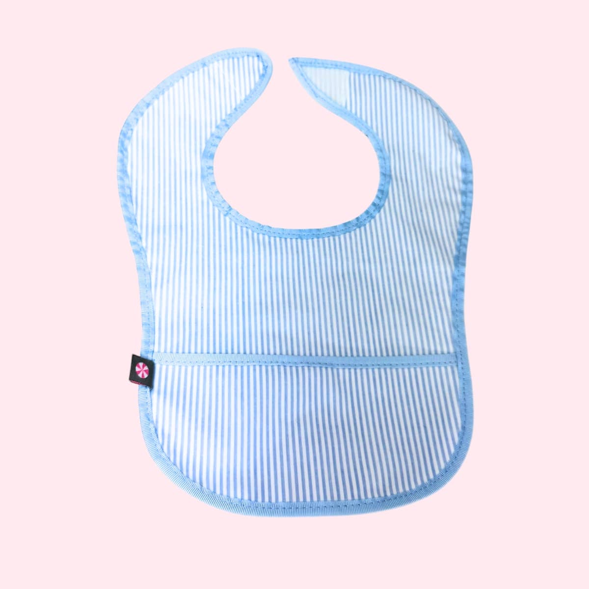 Baby Blue Preppy Stripe ~WIPEABLE~ Bib | Mint