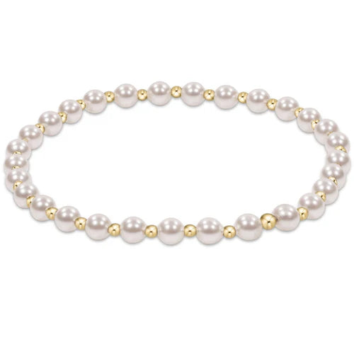 Enewton classic grateful pattern 4mm bead bracelet - pearl