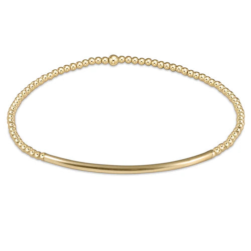 classic gold 2mm bead bracelet - bliss bar gold